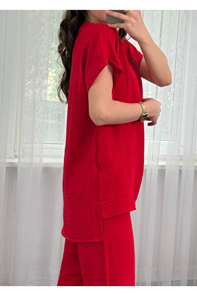 LUVESSE Nisva Kırmızı Paça Pensli Ayrobin Takım