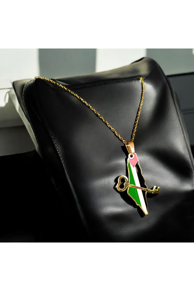 GOOG DESIGN نسخة - قلادة بتصميم خاص على شكل خريطة المسجد الأقصى الفلسطينية