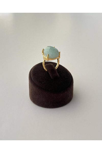 eyla collection Adjustable Ring with Amazonite Stone – Calmness and Elegance