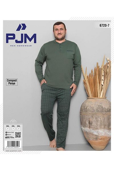 Pijamoni Ανδρικό σετ πιτζάμες με μακρυμάνικο γιακά με κουμπιά 6720/7 - 1 τεμάχιο
