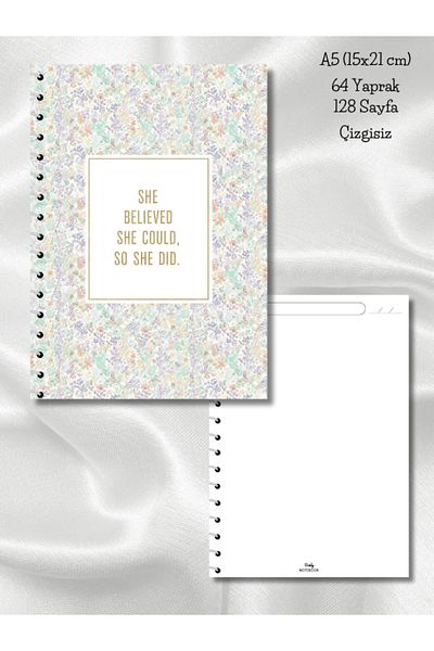 daily notebook Pastel Unlined School Notebook, 64 Sheets Spiral A5 Large Size (15X21 cm) Size
