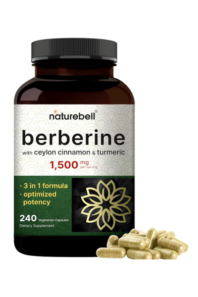 Naturebell Supplements, Berberine Supplement 1,500mg with Ceylon Cinnamon & T...