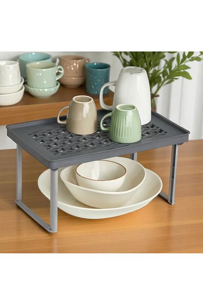 NY HOME Shelf Riser - Inside Cabinet Organizer Gray