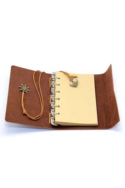 Wolawood Vintage Notebook with Leather Cover Kraft Page with Vip Pen Gift Daily Note Agenda Memory Souvenir Notebook