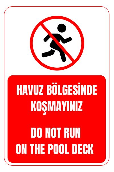Girl Power 35 X 50 Do Not Run in the Pool Area Foil Printing Sticker Warning Sign