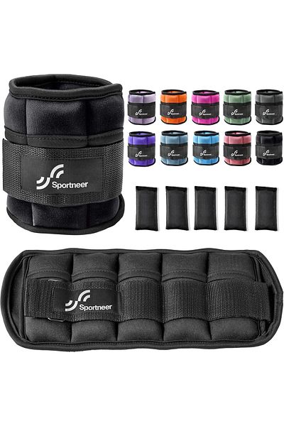 Sportneer Adjustable Ankle Weights: 1 Pair 0.9/1.8/2.7/3.6/4.5 kg Wrist Weights Leg Weights for Wome
