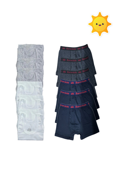 SİERNA Set de boxeri maiouri pentru băieți 12li 6 maiouri 6 boxeri srn-001993