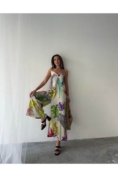 dshee woman Tropical Pattern Jumpsuit