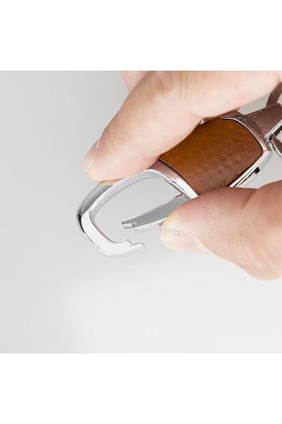 PLM Leather Keychain Bkr13 Rst2 Tan
