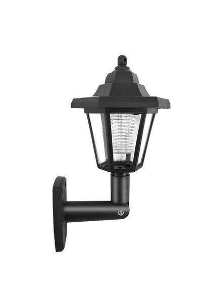 Generic Waterproof Solar Panel Led Sensor Wall Lamp Black