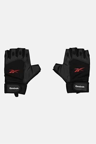 Reebok Men 1 Pair Brand Logo Lifting Gloves, Black