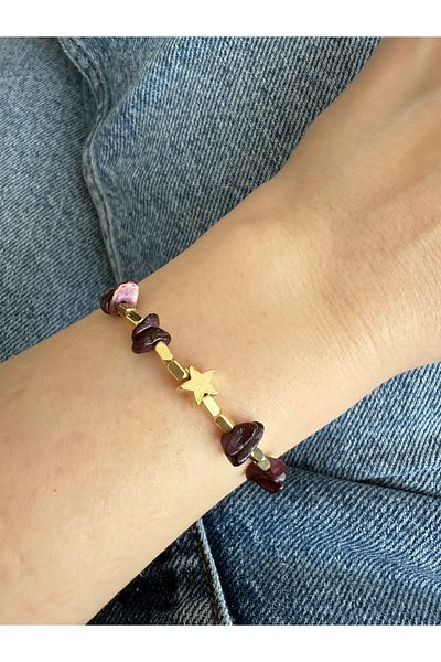 Pinery Jewels Colorful Stone Heart Figured Women's Bracelet