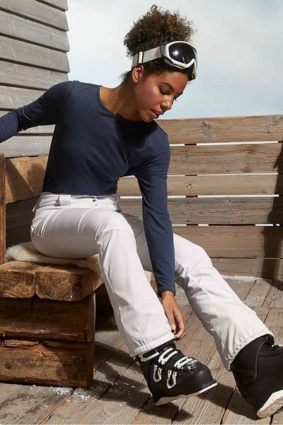 Tchibo Women Slim Fit Plain Ski Trouser, White