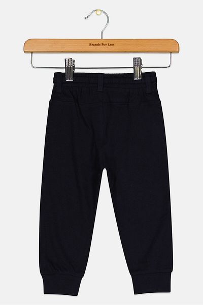 Fox Toddlers Boy Plain Drawstring Sweatpants, Dark Navy