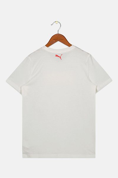 Puma Kids Girl Regular Fruit Print Short Sleeve T-Shirts, Off White