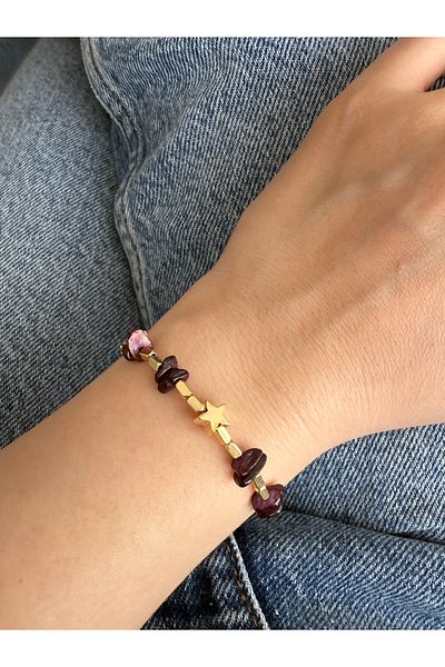 Pinery Jewels Colorful Stone Heart Figured Women's Bracelet