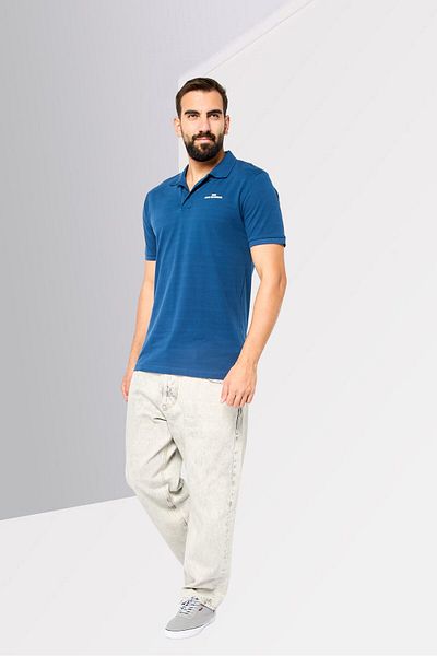John Richmond Men Regular Fit Brand Logo Short Sleeves Polo Shirt, Blue