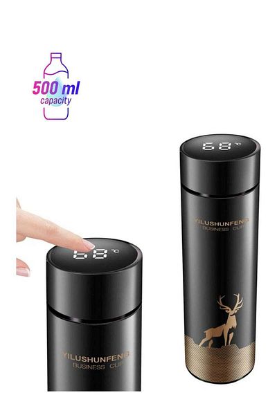 Generic XiuWoo Stainless Steel LED Smart Temperature Display Vacuum Thermo Bottle Multicolour 500ml