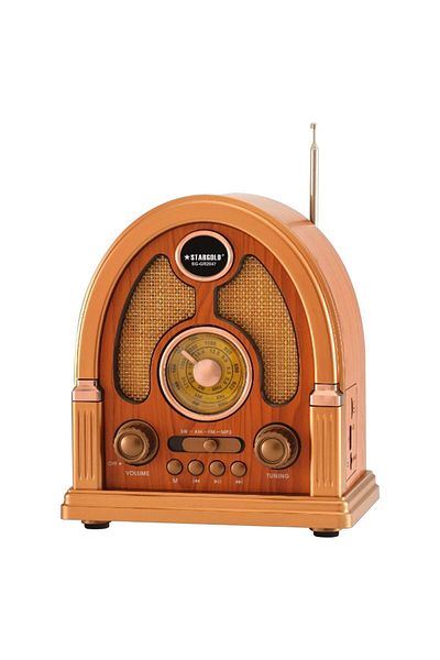 Generic STARGOLD Vintage FM/AM/SW Radio with Bluetooth, USB/TF MP3, 2400mAh Battery & Solar Panel