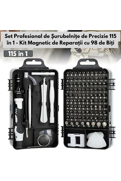 FİAPFO APF® Professional Precision Screwdriver Set, 115 in 1 - Magnetic Repair Kit with 98 Bits