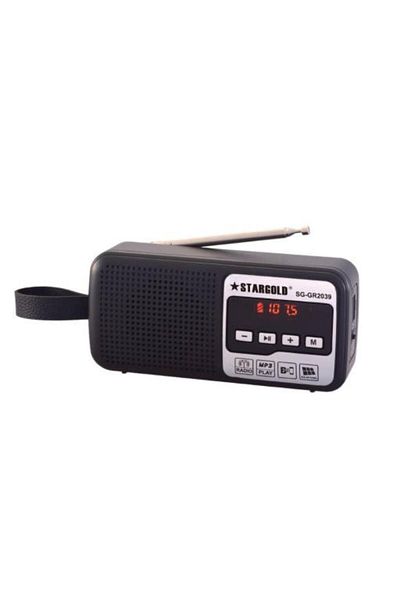 Generic STARGOLD Portable FM Pocket Radio with Solar Panel, Bluetooth, MP3 Player & LED Light – 1000mAh