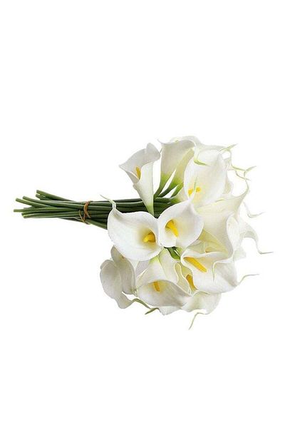 Generic 10 Pcs Artificial Calla Lily White/Yellow/Green 20cm