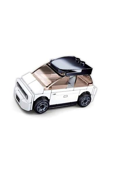 Generic Sluban 56-Piece Power Bricks Pull-Back Electric Car Building Block Set White and Black 141686