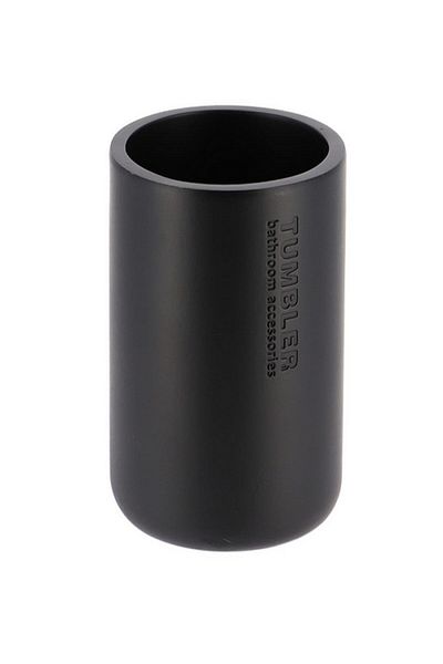Tendance Loudis High Quality Durable Round Polyresin Bathroom Tumbler Matte Black 350ml