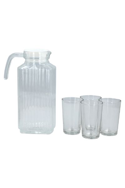 Bien Servi 5-Piece Elegant Design Easy Cleaning Beverage Set with Ergonomic Handle Clear