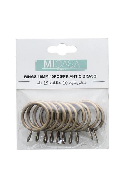 Generic Micasa 10-Piece Rings Antique Brass 19mm