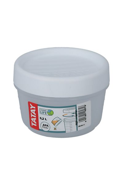 Tatay BPA Free High Quality Plastic Food Container with Thread White 0.2 Liter