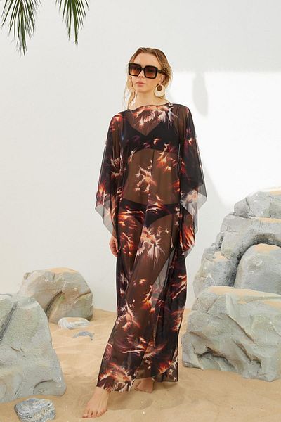 Starinci Mayo Pareo Black Flame Patterned