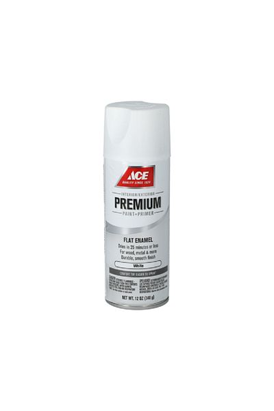 ACE Premium Flat Enamel Spray Paint White 12oz