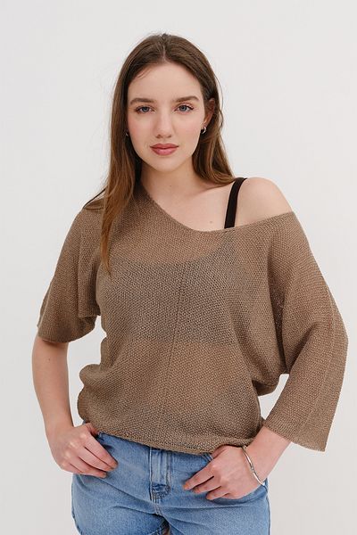 Addax Boat Neck Short Sleeve Knitwear T2927