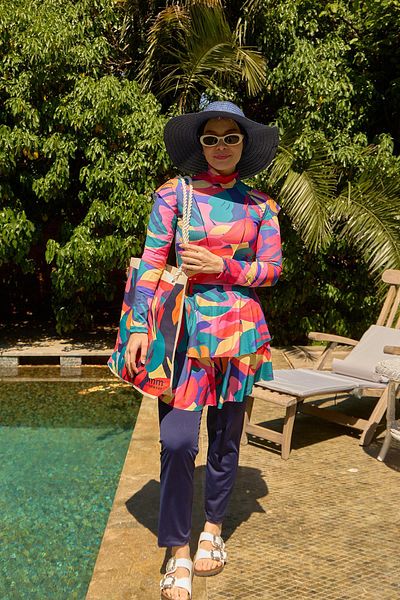 Starinci Mayo Costum de baie Hijab Lycra Fulya Model Pink Dream