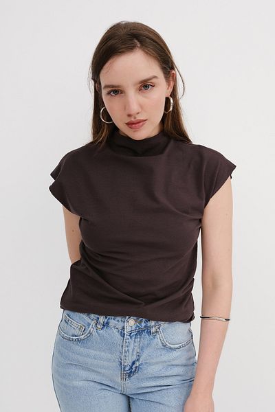 Addax Stand Collar Basic Blouse B1553-İ11
