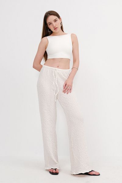 Addax Textured Wide Leg Trousers Pn13895-İ9