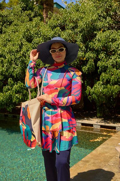 Starinci Mayo Costum de baie Hijab Lycra Fulya Model Pink Dream