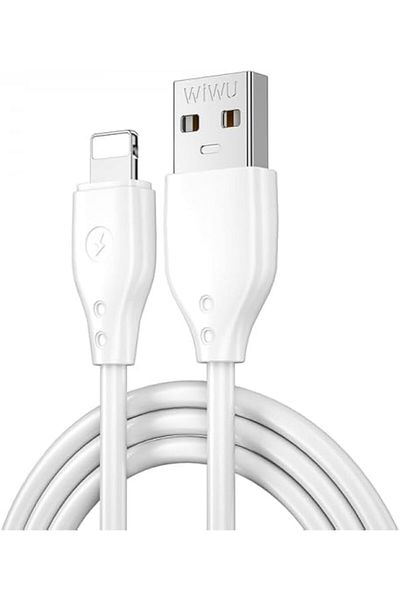 WIWU Wi-C001 Pioneer USB To Lightning Fast Charging Cable 2.4A, Data Sync, Super Durable, 1M - White