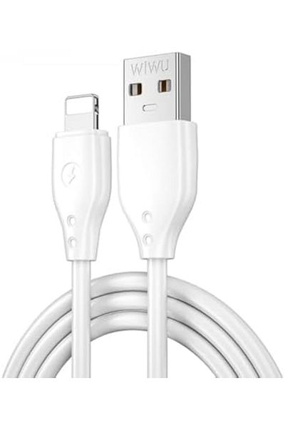 WIWU Wi-C001 Pioneer USB To Lightning Fast Charging Cable 2.4A, Data Sync, Super Durable, 1M - White