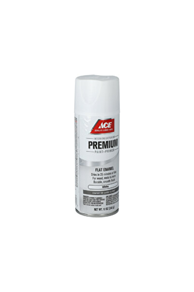 ACE Premium Flat Enamel Spray Paint White 12oz