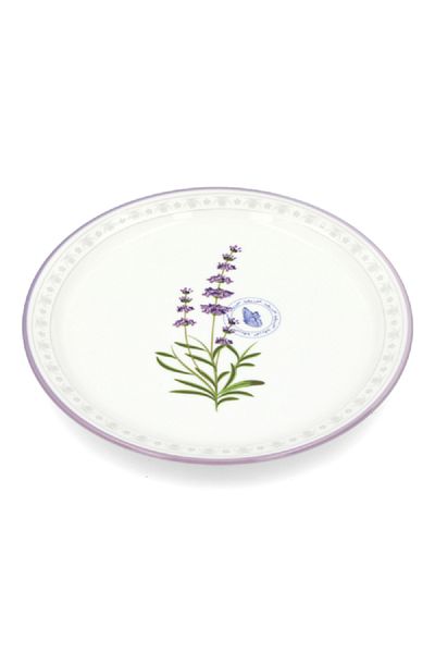 Bien Servi Desssert Plate with Decal Purple Rim
