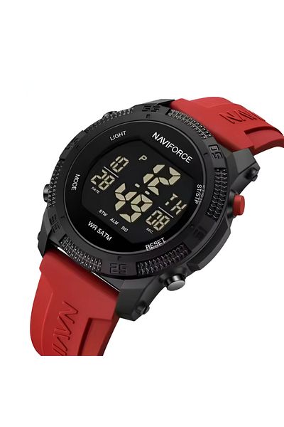 Naviforce Men Digital LED Watch Luxury Big Dial Wristwatch 5ATM Waterproof Silicone Watch