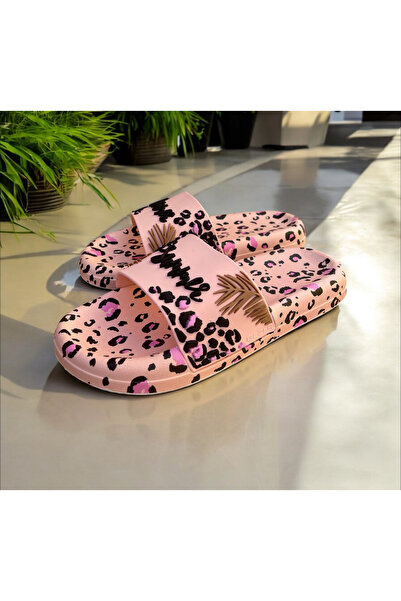 GEZER LEOPAR DESENLİ KABARTMALI .KAYDIRMAZ TABAN. Havuz Deniz Banyo Balkon Teras Ev Ve Sokak Terliği