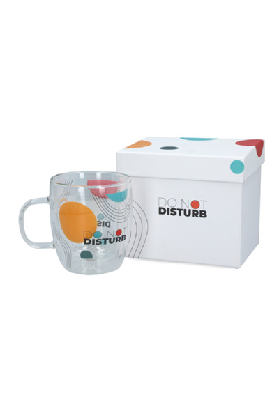 Bien Servi Do Not Disturb Printed Double Wall Mug with Ergonomic Handle Multicolor