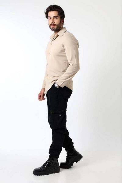 Benim Denim Men's Slim Fit Knitted Shacket – A.Beige |   Seasonal Sports Stylish Design