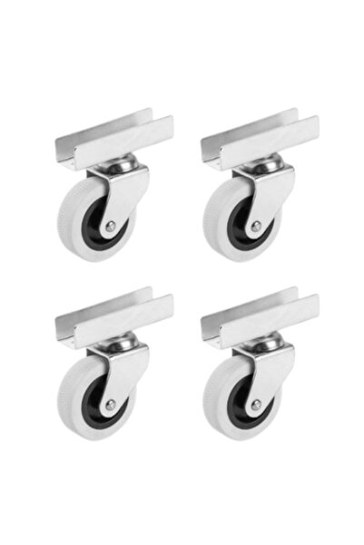 Hts 323 Uzun U Tablalı Gri Raf Sergileme Mobilya Tekerleği 50x20mm 4'lü Set