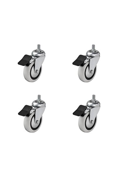 Hts 354 Vidalı Frenli Döner Mobilya Tekerleği 74mm 4'lü Set