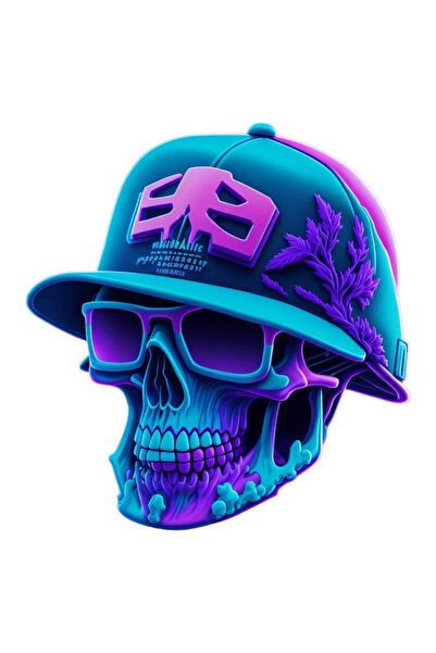 INOVATIX Set de 8 piese, autocolant craniu cu șapcă, INOVATIX®. 6 cm