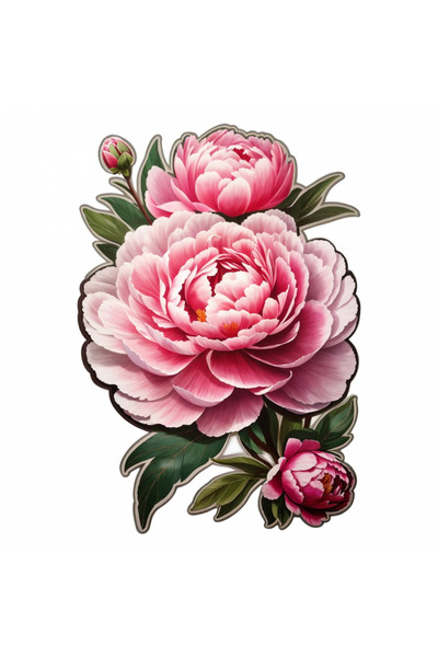 INOVATIX Set de 8 piese, autocolant bujor cu boboc, INOVATIX®. 6 cm